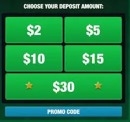 Choosing your deposit amount