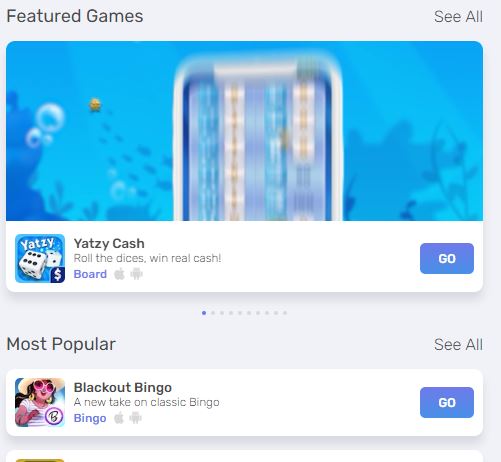 Visit games.skillz.com, tap Go on the game you'd like to play.